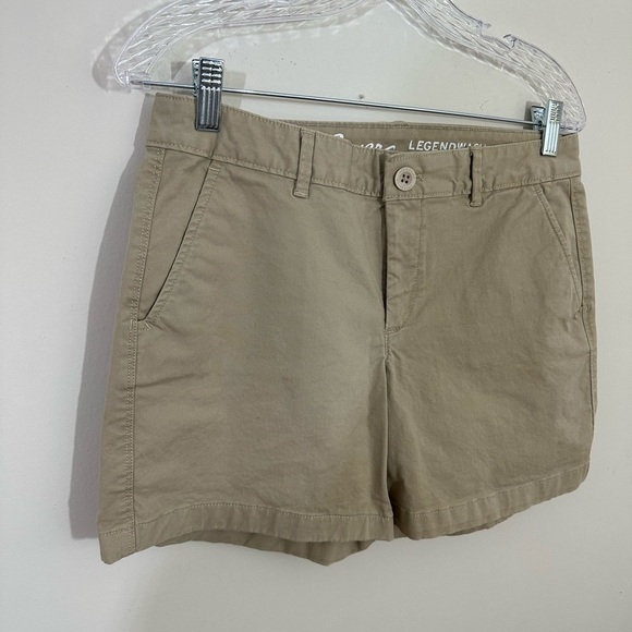Eddie Bauer sz 4 shorts khaki Cute style Legendwash stretchy - Picture 7 of 13